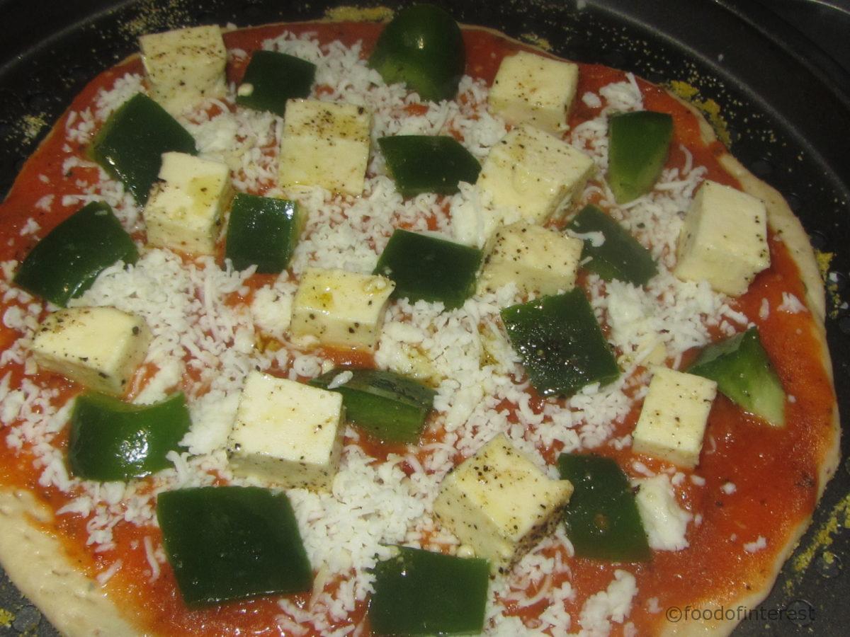 Peppy Paneer Pizza Paneer Capsicum Pizza Pizza Recipes Food Of