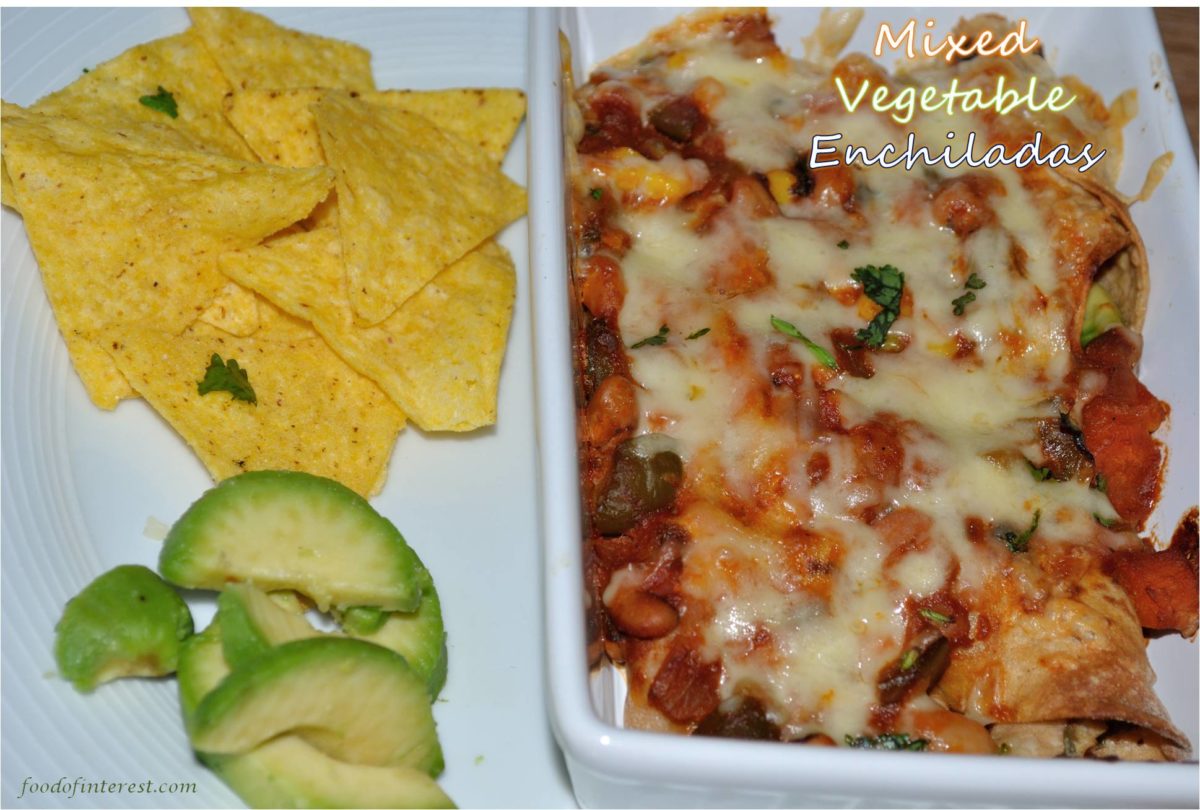 Mixed vegetable enchiladas