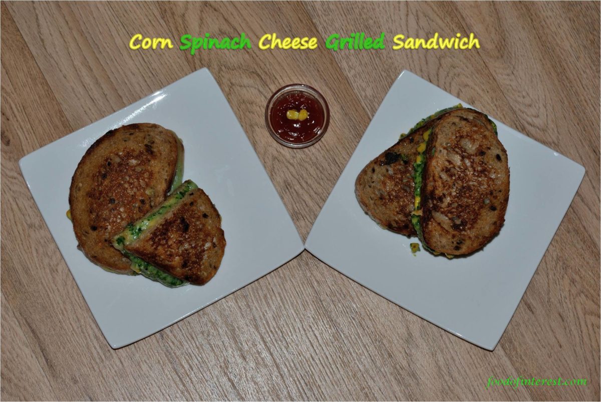 Corn Spinach Cheese Sandwich | Sandwich Recipes
