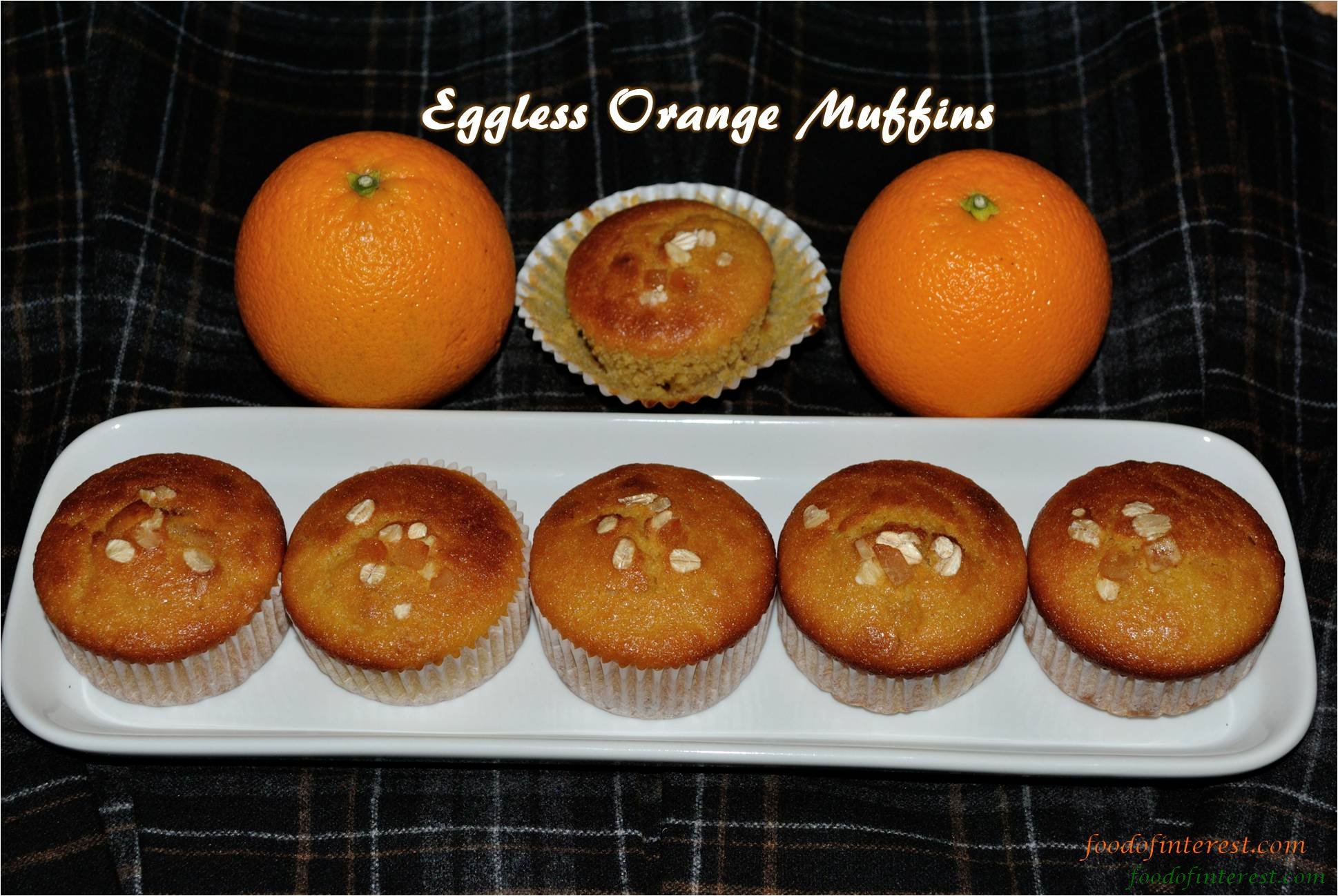 Eggless whole wheat orange muffins