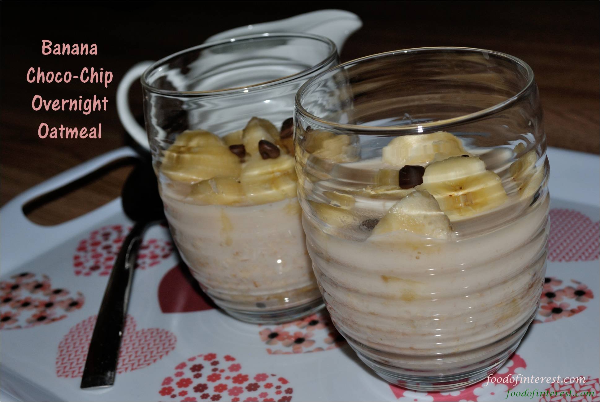 Banana choco chip overnight oatmeal