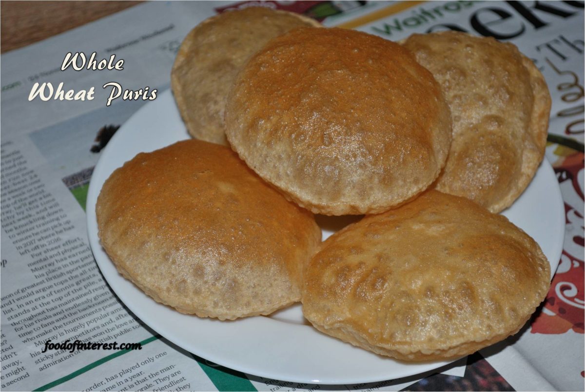 Whole Wheat Puri | How to make atta puri? | Poori