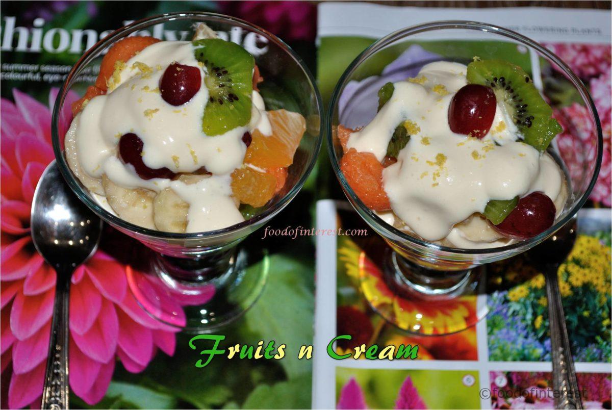 Fruits and Cream | Creamy fruit salad | Dessert Recipes