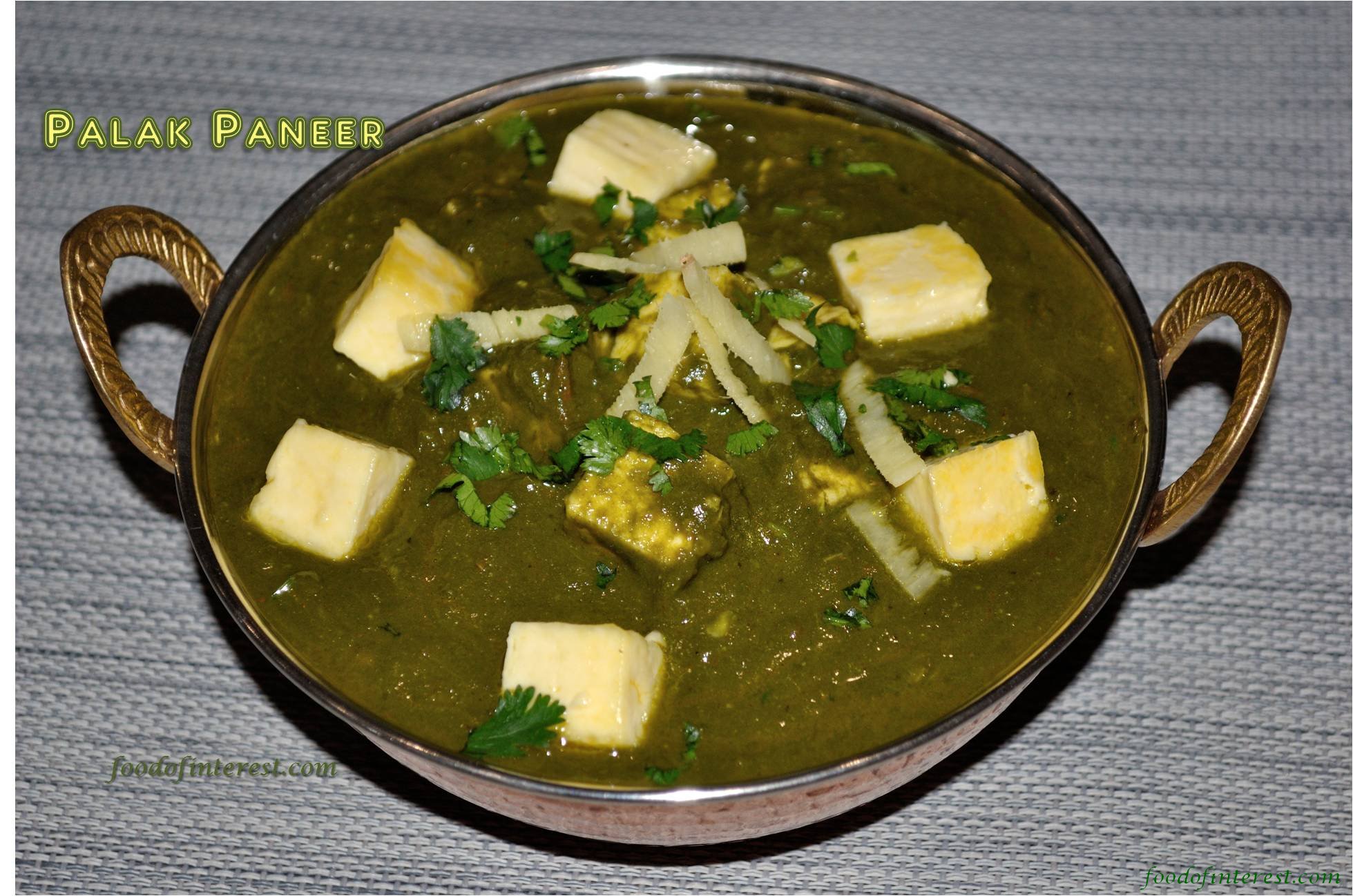 Restaurant Style Palak Paneer