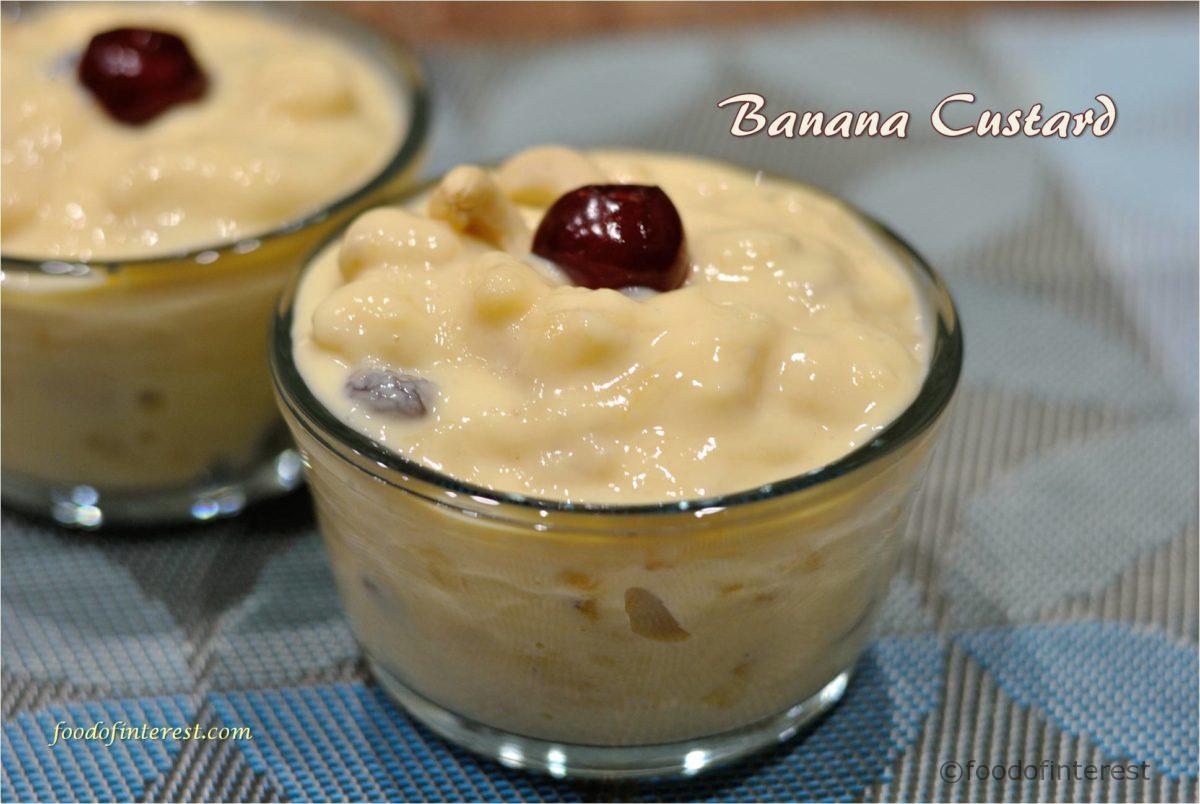 Banana Vanilla Custard with Custard Powder | Banana Custard