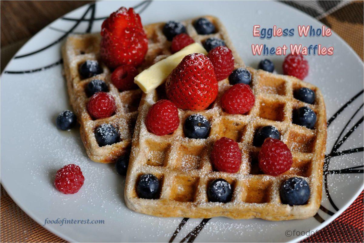 Eggless Whole Wheat Waffles | Waffles Recipe