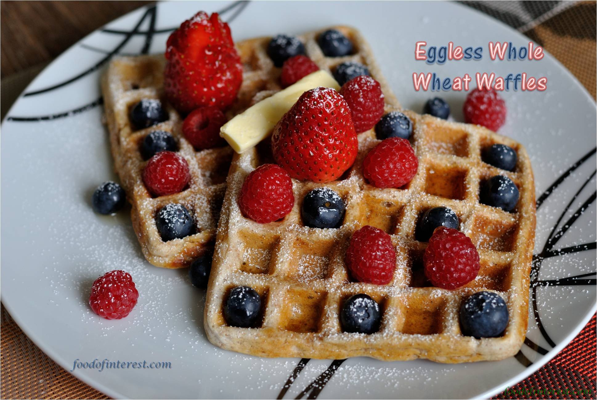 Eggless Whole Wheat Waffles