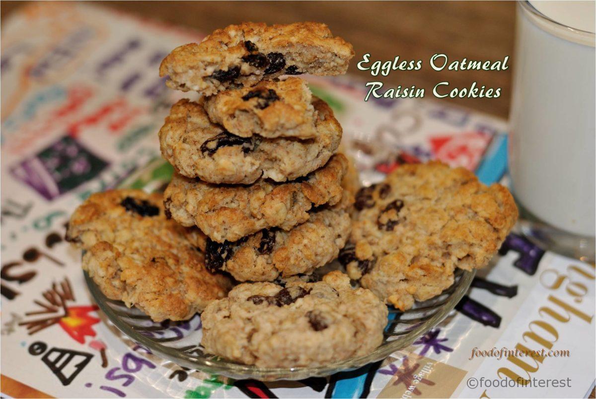 Eggless Oatmeal Raisin Cookies | Oats Raisin Cookies
