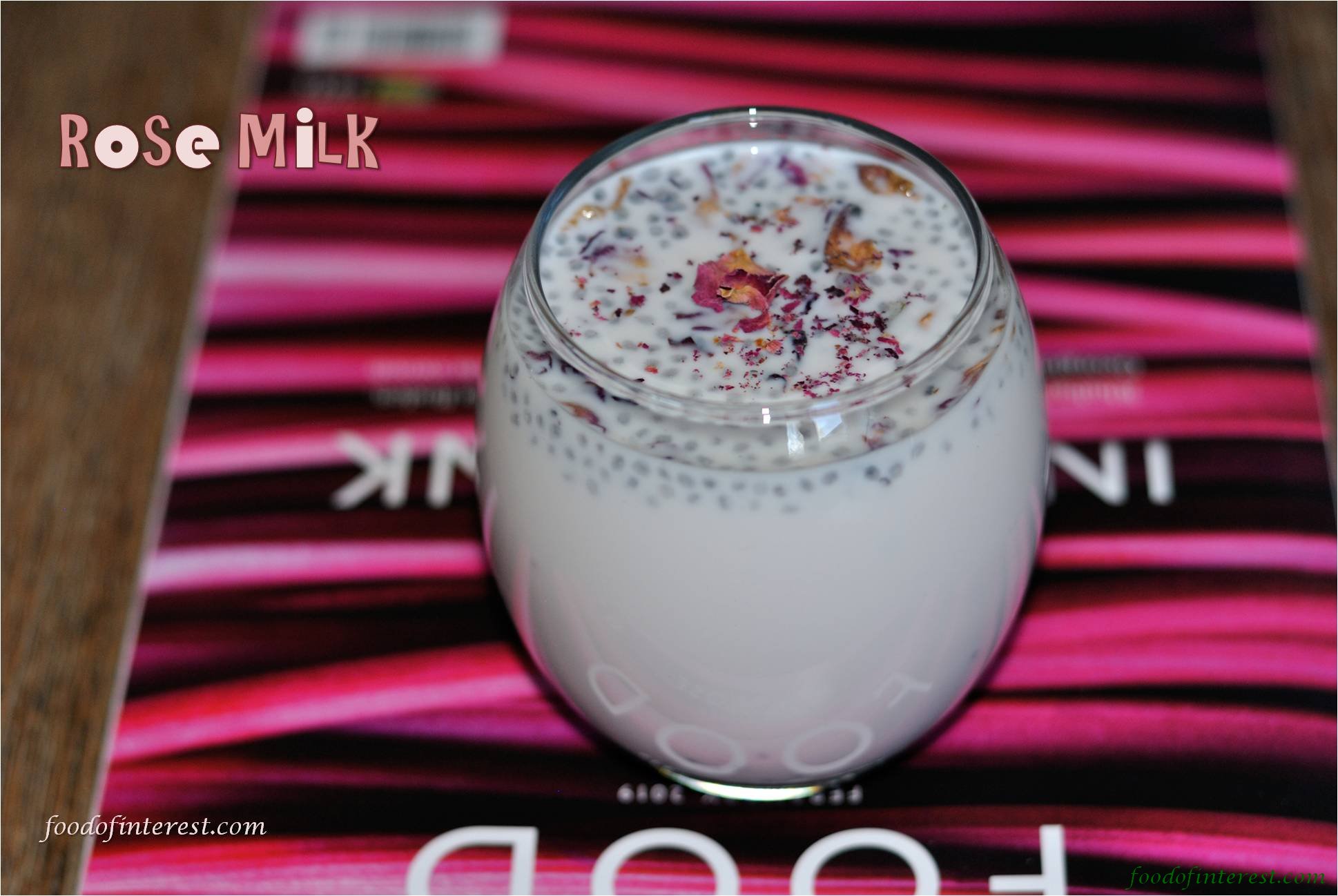 Rose Milk With Sabja